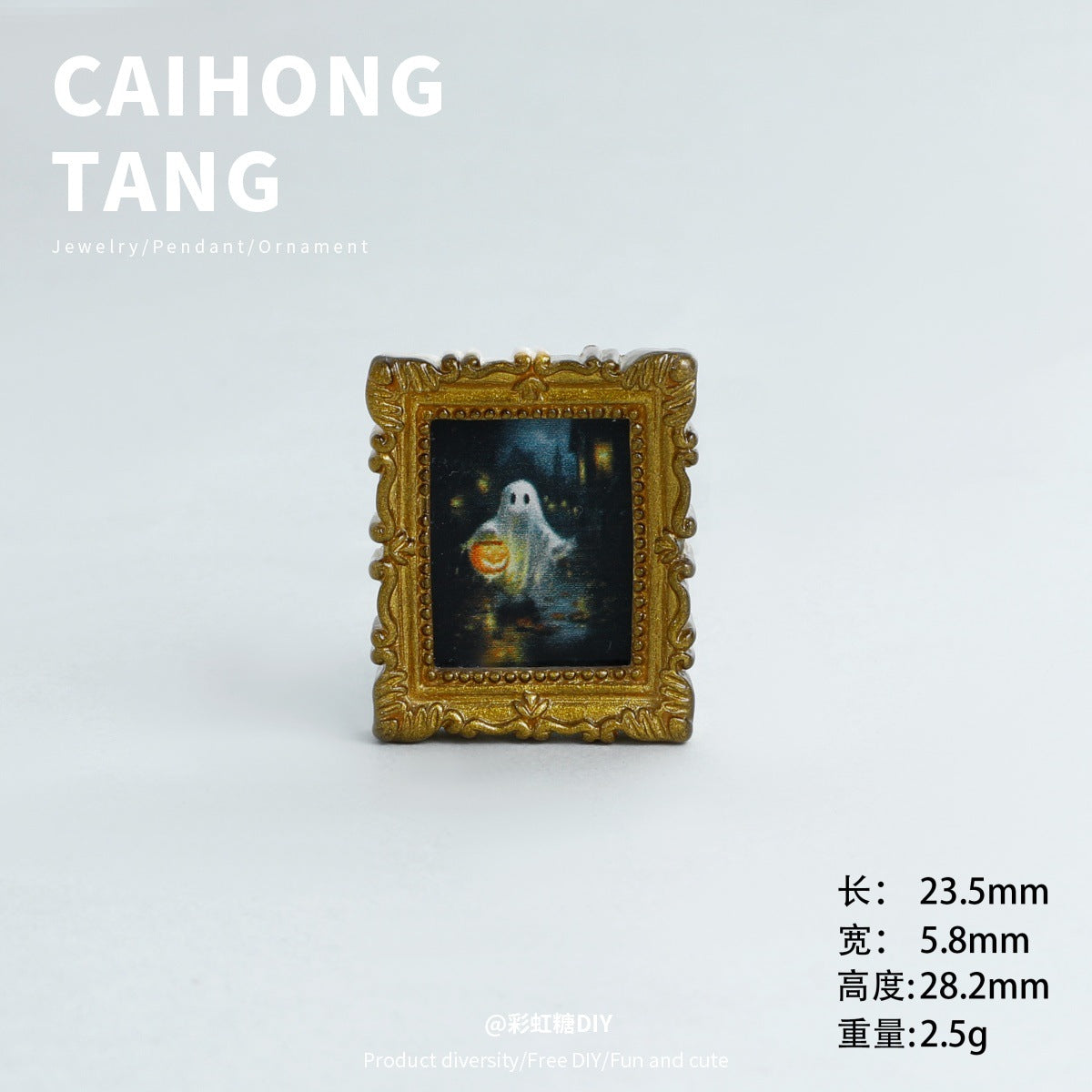 Wholesale Mini Resin Golden Ghost Photo Frame Art Decoration DIY Refrigerator Magnets